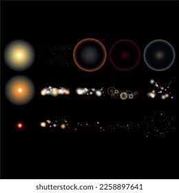 bokek de luz abstracto en ilustración de vector de fondo negro