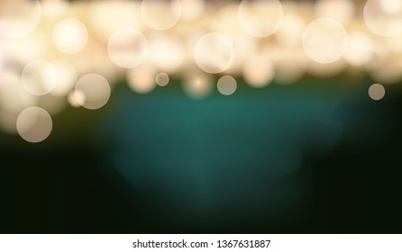 Abstract light bokeh on dark background. Vector Illustration.