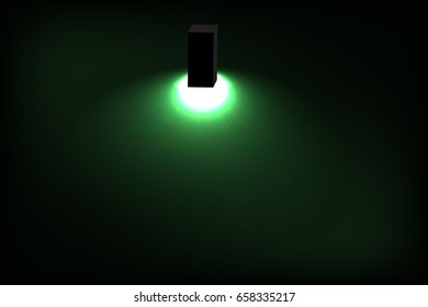 abstract light box ray on dark green background and free space for text use