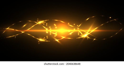 Abstract light with bright shining particles. Vector.