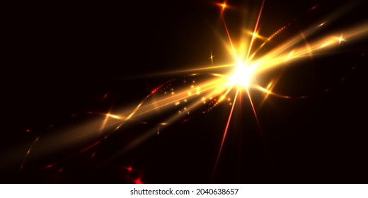 Abstract light with bright shining particles. Vector.