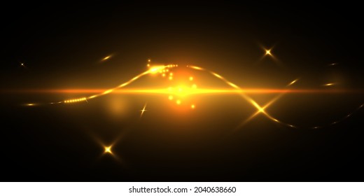 Abstract light with bright shining particles. Vector.