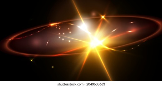 Abstract light with bright shining particles. Vector.