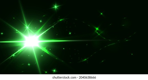 Abstract light with bright shining particles. Vector.