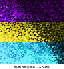 Abstract Light Brilliant Fun Holiday Banner Pattern. Bright Sparkle Blue Pink Yellow Vector Background