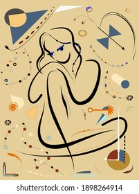 Resumen fondo marrón claro ,estilo de arte surrealista