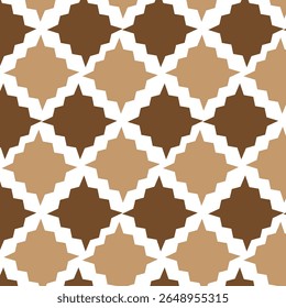 Diseño de patrón de zig zag cuadrado de color marrón claro y marrón abstracto.