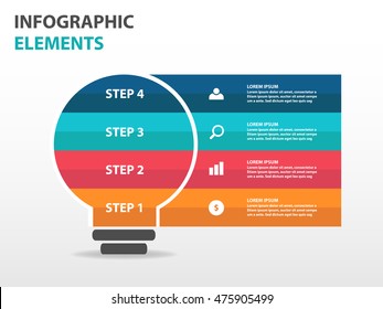 Abstract light bulb business Infographics elements, presentation template flat design vector illustration for web design marketing advertising