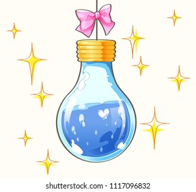Abstract light bulb cartoon and  shining star on white background vector