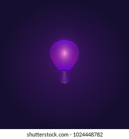 Abstract light bulb design. Neon ultra violet colored
