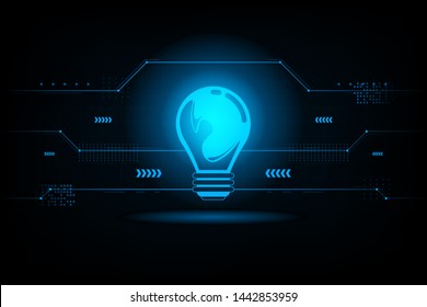 Abstract light bulb futuristic connection.Future concept.vector and illustration