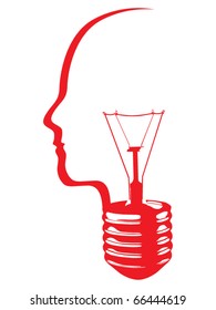 abstract light bulb head vector