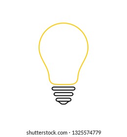 Abstract light bulb icon, idea and creativity symbol, modern thin line art