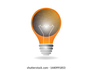 Abstract light bulb illuminates. The concept of global energy saving. The concept of a new business idea, discovery. Vector illustration for your design.
