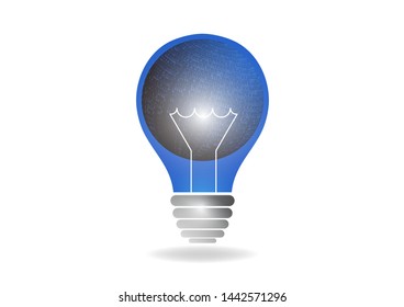 Abstract light bulb illuminates. The concept of global energy saving. The concept of a new business idea, discovery. Vector illustration for your design.