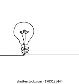 Bombilla abstracta como plano de línea sobre fondo blanco. Vector
