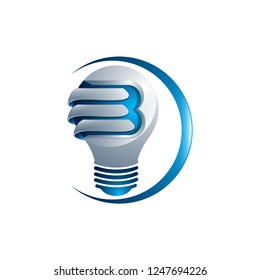 Abstract light bulb logo design made of color pieces - various geometric shapes