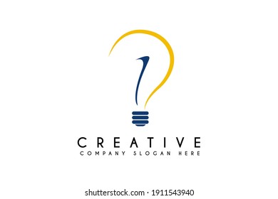 Abstract Light Bulb Logo Design Negative Stock Vector (Royalty Free ...