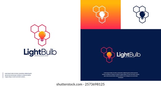 abstract light bulb logo, digital innovation, smart technology, graphic design inspiration.