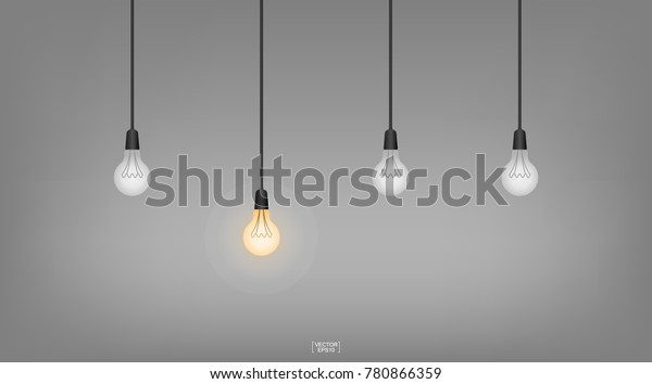Abstract Light Bulb Set Gray Gradient Stock Vector Royalty Free