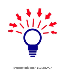 Abstract light bulb silhouette, idea for design on white background, vector