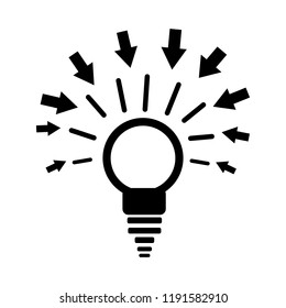 Abstract light bulb silhouette, idea for design on white background, vector