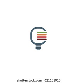 abstract light bulb with strip logo