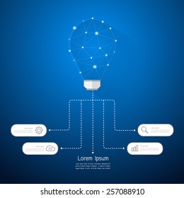Abstract light bulb template. Infographic template with icons set.