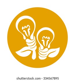 Abstract light bulb, vector logo, symbol of green energy