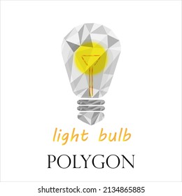 abstract light bulb vector polygon geometric shape symbol icon brilliant idea