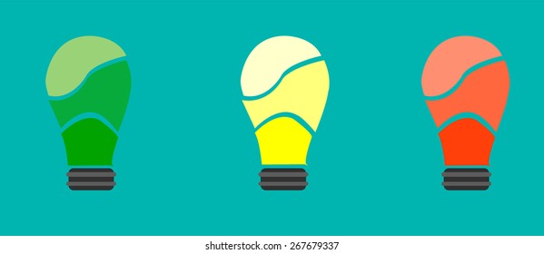 Abstract Light Bulbs with Different colors