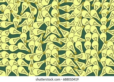 Abstract light bulbs illustrations background pattern. Idea conceptual. Vector graphic.