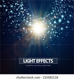 Abstract light burst background.  Vector illustration