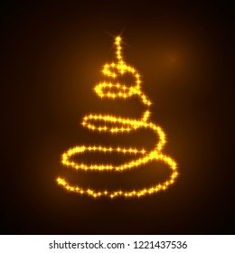 Abstract light christmas tree