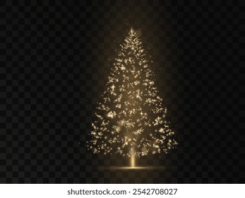 Abstract light christmas tree with shimmering light glare. eps10