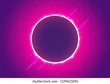 Abstract light circle geometric on pink purple background, Vector illustration