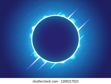 Abstract light circle geometric on blue background, Vector illustration