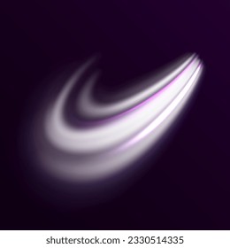 Abstract light circle neon lighting swirl effect, spiral light lines. A bright trace from the glowing rays of swirling in a fast motion in a spiral. Abstract neon rings. Beautiful round galaxy vector.
