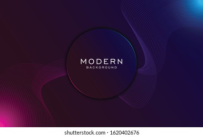 Abstract light circle on gradient with wave mesh design modern luxury futuristic technology background vector illustration.