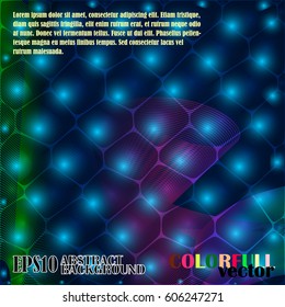 Abstract light color background with luminescent lines.