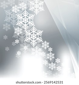 Abstract Light Color Christmas Snowflakes Background