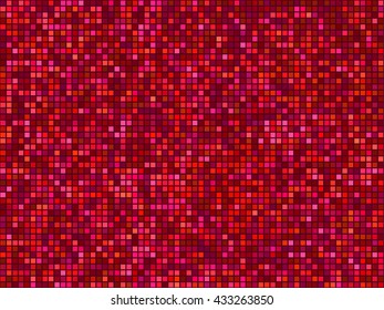 Abstract light color pixel mosaic texture. Seamless red background