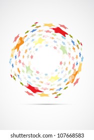 abstract light color stars fly vector background