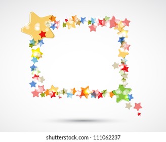 abstract light color stars frame flying vector background
