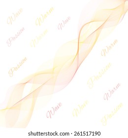 Abstract light color wave. Vector isolated curly yellow and red elements for background of your design.