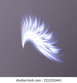 Abstract light curve shape phoenix wing light effect style PNG pictures can be used in graphic design or presentation.