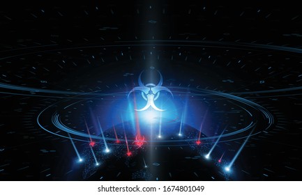 Abstract  Light Danger Of infection Symbol Sign out The epidemic is spread all over the world vector design