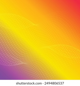 Abstract Light Dots Background - black purple yellow red Circle Wave Defocused.
Abstract vector background. Halftone gradient gradation. Vibrant trendy texture, with blending 
