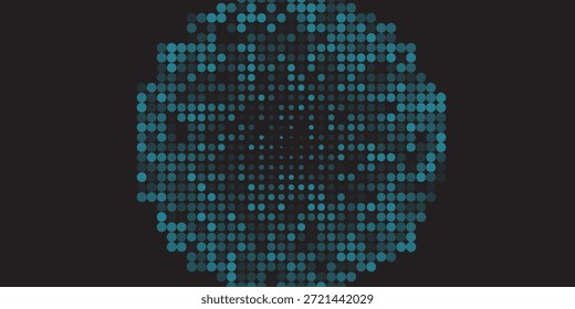 Fundo de pontos de luz abstratos - LED de exibição de onda de círculo azul desfocado