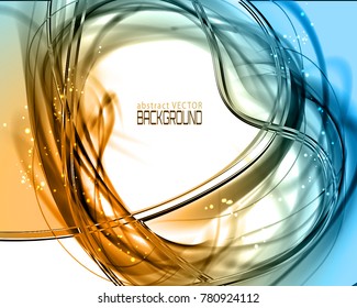 Abstract light dynamic background. Clean cool vector frame with contrast glowing fibers